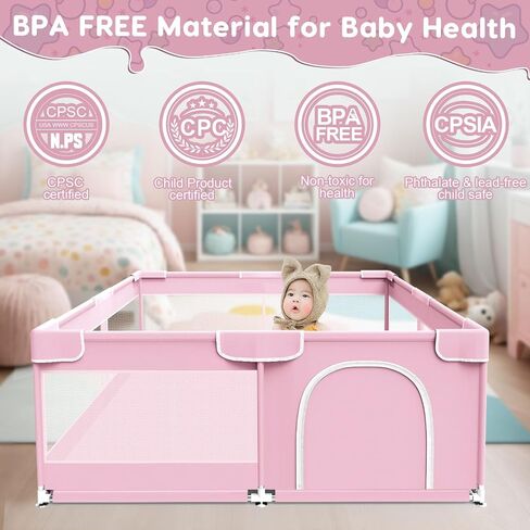 Baby Playpen Baby Play Pen 50 x 50 inch, Playard for Babies and Toddlers, Play Pens for Indoor & Outdoor, Sturdy Safety Play Yard with Soft Breathable Mesh, Anti-Fall, Grey in Saudi Arabia