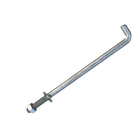 Sandbaggy 1/2 "× 10" مرساة خرسانية ملولبة L -bolts (المكسرات والغسالات المشمولة) - حار غطس مغطس - صفيحة عتبة ، صفيحة قاعدة ، البناء ، الخشب ، مرساة الأسمنت ، J الترباس (50 ، 1/2 "× 10") in Kuwait