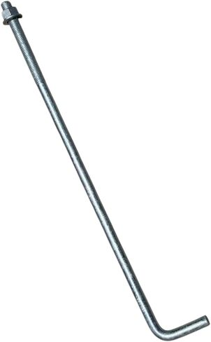 Sandbaggy 3/4" x 24" Threaded Concrete Anchor L-Bolts (Nuts & Washers Included) - Hot Dipped Galvanized - Sill Plate, Base Plate, Masonry, Wood, Cement Anchors, J Bolt (20, 3/4" x 24") in Saudi Arabia