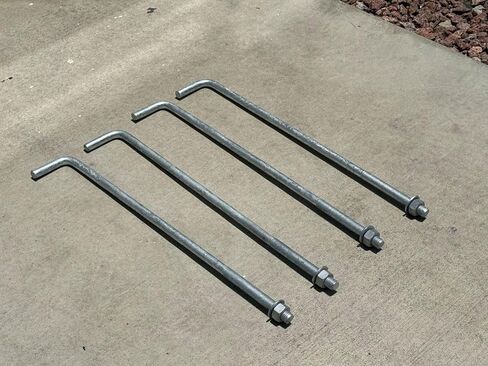 Sandbaggy 3/4" x 24" Threaded Concrete Anchor L-Bolts (Nuts & Washers Included) - Hot Dipped Galvanized - Sill Plate, Base Plate, Masonry, Wood, Cement Anchors, J Bolt (20, 3/4" x 24") in Saudi Arabia