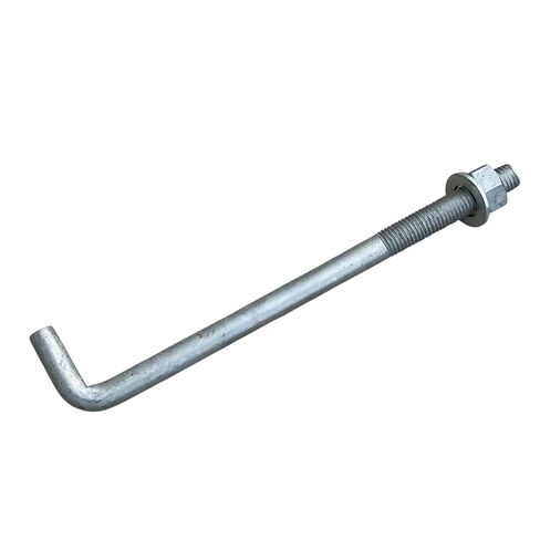 Sandbaggy 3/4" x 12" Threaded Concrete Anchor L-Bolts (Nuts & Washers Included) - Hot Dipped Galvanized - Sill Plate, Base Plate, Masonry, Wood, Cement Anchors, J Bolt (10, 3/4" x 12") in Saudi Arabia
