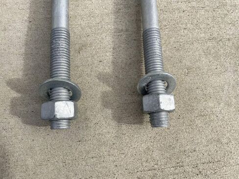 Sandbaggy 3/4" x 12" Threaded Concrete Anchor L-Bolts (Nuts & Washers Included) - Hot Dipped Galvanized - Sill Plate, Base Plate, Masonry, Wood, Cement Anchors, J Bolt (10, 3/4" x 12") in Saudi Arabia