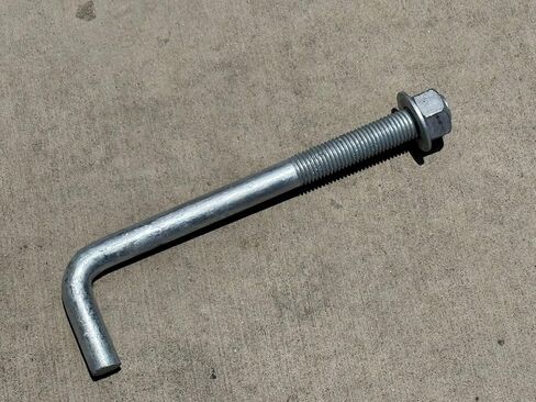 Sandbaggy 1 "× 12" مرساة خرسانية ملولبة L -bolts (المكسرات والغسالات المشمولة) - حار غطس غلف - صفيحة عتبة ، صفيحة قاعدة ، البناء ، الخشب ، مرساة الأسمنت ، J الترباس (150 ، 1 "× 12") in Saudi Arabia