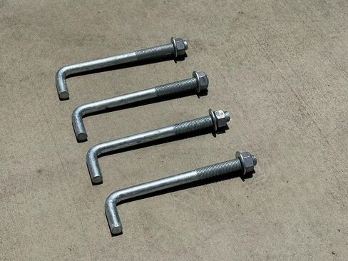 Sandbaggy 1 "× 12" مرساة خرسانية ملولبة L -bolts (المكسرات والغسالات المشمولة) - حار غطس غلف - صفيحة عتبة ، صفيحة قاعدة ، البناء ، الخشب ، مرساة الأسمنت ، J الترباس (150 ، 1 "× 12") in Saudi Arabia