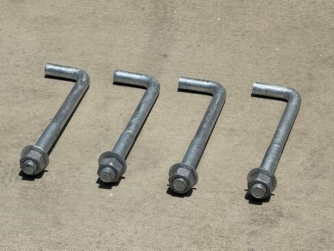 Sandbaggy 1 "× 12" مرساة خرسانية ملولبة L -bolts (المكسرات والغسالات المشمولة) - حار غطس غلف - صفيحة عتبة ، صفيحة قاعدة ، البناء ، الخشب ، مرساة الأسمنت ، J الترباس (150 ، 1 "× 12") in Saudi Arabia