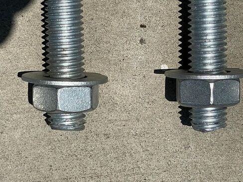 Sandbaggy 5/8" X 8" Threaded Concrete Anchor L-Bolts (Nuts & Washers Included) - Hot Dipped Galvanized - Sill Plate, Base Plate, Masonry, Wood, Cement Anchors, J Bolt (20, 5/8" x 8") in Saudi Arabia