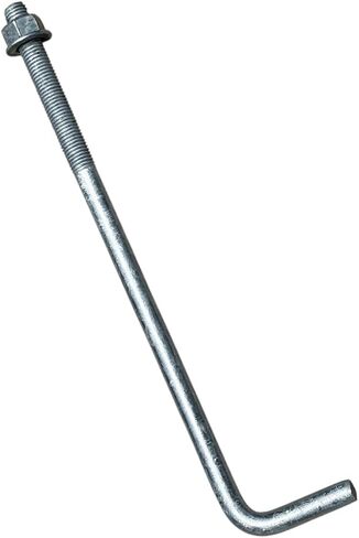 Sandbaggy 3/4" x 16" Threaded Concrete Anchor L-Bolts (Nuts & Washers Included) - Hot Dipped Galvanized - Sill Plate, Base Plate, Masonry, Wood, Cement Anchors, J Bolt (5, 3/4" x 16") in Saudi Arabia