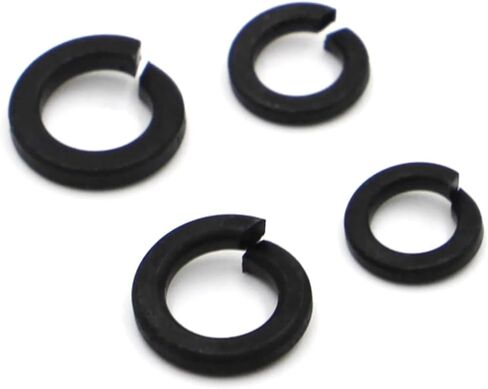 GB93 Stainless Steel Black White Zinc-Plated Spring Split Lock Washer Elastic Gasket M2 M2.5 M3 M4 M5 M6 M8 M10 M12 M16-M24(2pcs M22,Black Carbon Steel) in Saudi Arabia