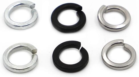 GB93 Stainless Steel Black White Zinc-Plated Spring Split Lock Washer Elastic Gasket M2 M2.5 M3 M4 M5 M6 M8 M10 M12 M16-M24(2pcs M22,Black Carbon Steel) in Saudi Arabia