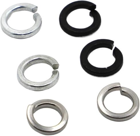 GB93 Stainless Steel Black White Zinc-Plated Spring Split Lock Washer Elastic Gasket M2 M2.5 M3 M4 M5 M6 M8 M10 M12 M16-M24(2pcs M22,Black Carbon Steel) in Saudi Arabia