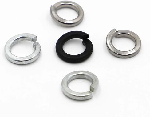 GB93 Stainless Steel Black White Zinc-Plated Spring Split Lock Washer Elastic Gasket M2 M2.5 M3 M4 M5 M6 M8 M10 M12 M16-M24(2pcs M22,Black Carbon Steel) in Saudi Arabia