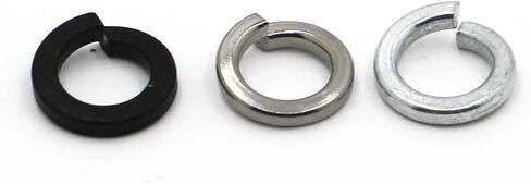 GB93 Stainless Steel Black White Zinc-Plated Spring Split Lock Washer Elastic Gasket M2 M2.5 M3 M4 M5 M6 M8 M10 M12 M16-M24(2pcs M22,Black Carbon Steel) in Saudi Arabia