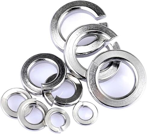 5/10/50/100X 2# 4# 6# 8# 10# 12# 1/4 5/16 3/8 1/2 3/4 US UK Standard Spring Washer Split Lock Elastic Gasket(12#-100 PCS) in Saudi Arabia