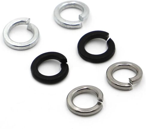 M2 M2.5 M3 M4 M5 M6 M10 M12 M16-M24 GB93 White Black Black Backing Spring Spring Lock Gasket (2PCS M22 ، Black Carbon Steel) in Kuwait