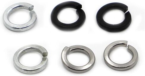 M2 M2.5 M3 M4 M5 M6 M10 M12 M16-M24 GB93 White Black Black Backing Spring Spring Lock Gasket (2PCS M22 ، Black Carbon Steel) in Kuwait