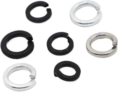 M2 M2.5 M3 M4 M5 M6 M10 M12 M16-M24 GB93 White Black Black Backing Spring Spring Lock Gasket (2PCS M22 ، Black Carbon Steel) in Kuwait