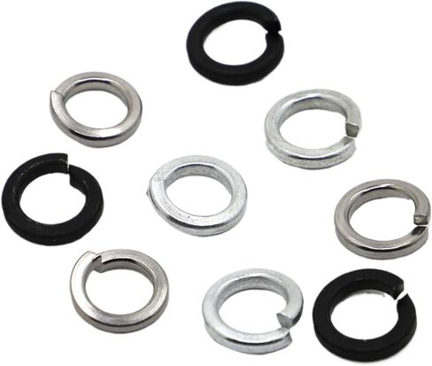 M2 M2.5 M3 M4 M5 M6 M10 M12 M16-M24 GB93 White Black Black Backing Spring Spring Lock Gasket (2PCS M22 ، Black Carbon Steel) in Kuwait