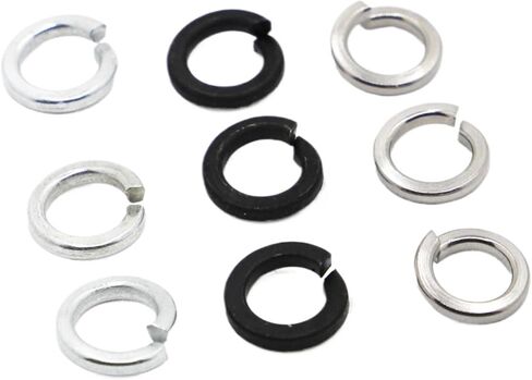 M2 M2.5 M3 M4 M5 M6 M10 M12 M16-M24 GB93 White Black Black Backing Spring Spring Lock Gasket (2PCS M22 ، Black Carbon Steel) in Kuwait