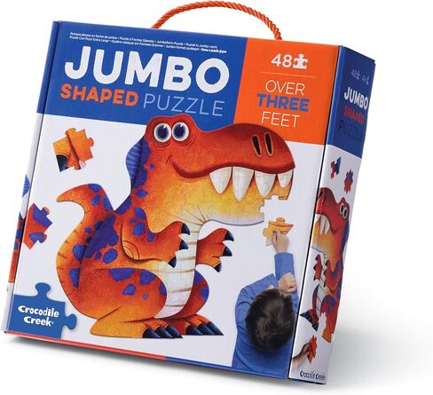 Crocodile Creek Above + Below 48-Piece Jigsaw Floor Puzzle - Fun Floor Puzzles for Kids Ages 4-8 - Day at The Dinosaur Museum - 18 x 24 inches Finished in Kuwait