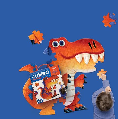 Crocodile Creek Above + Below 48-Piece Jigsaw Floor Puzzle - Fun Floor Puzzles for Kids Ages 4-8 - Day at The Dinosaur Museum - 18 x 24 inches Finished in Kuwait