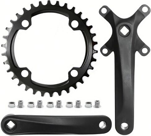170 MM Mountain Bike Crank Set, Robust Single Speed Crank Kit with 104BCD 32 34 36 38 40 42T Round, Replacement for E-Bike Commuter Bike Mountain Bike in Saudi Arabia