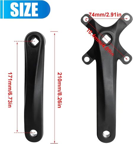 170 MM Mountain Bike Crank Set, Robust Single Speed Crank Kit with 104BCD 32 34 36 38 40 42T Round, Replacement for E-Bike Commuter Bike Mountain Bike in Saudi Arabia