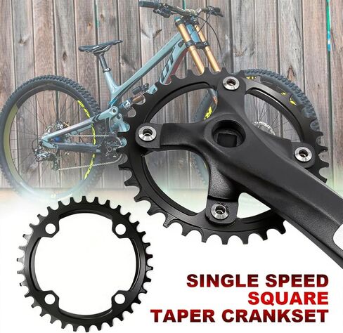 170 MM Mountain Bike Crank Set, Robust Single Speed Crank Kit with 104BCD 32 34 36 38 40 42T Round, Replacement for E-Bike Commuter Bike Mountain Bike in Saudi Arabia
