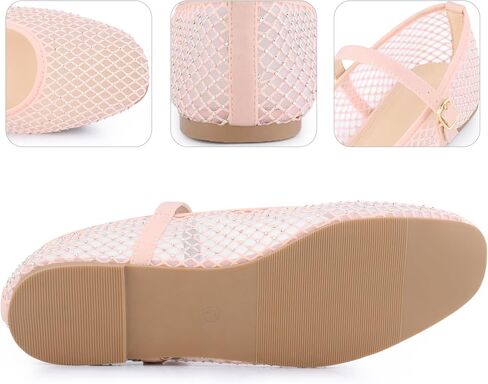 Perphy Rhinestone Breathable Mesh Ballet Flats Pumps for Women in Saudi Arabia