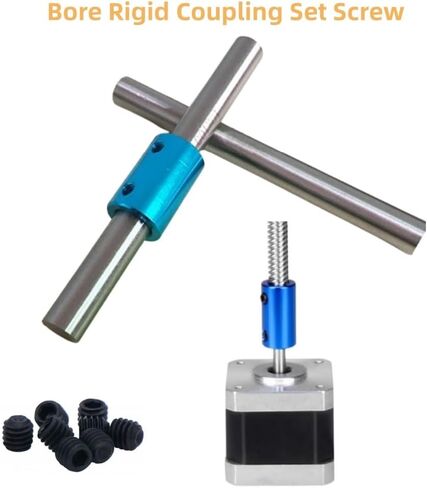 5PCS Rigid Coupling Set Screws, Shaft Coupler Connector Aluminum Alloy Shaft Joint with Screw & Wrench for for 3D Printer,DIY Robots, CNC Machine,Motor Accessories (8mm to 8mm) in Kuwait