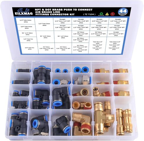 تجهيزات خط النقطة الجوية ، 44 جهاز كمبيوتر الشخصي لربط التركيبات npt thread و dot brass air brak in Kuwait