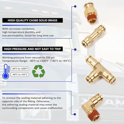 تجهيزات خط النقطة الجوية ، 44 جهاز كمبيوتر الشخصي لربط التركيبات npt thread و dot brass air brak in Kuwait