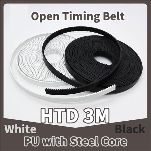 1PCS HTD 3M Open Synchronous Belt PU 3M Timing Belt Width 6/10/15-40mm(2M,Black_9MM) in Saudi Arabia
