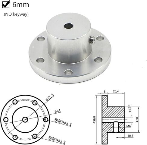 High-Strength Coupler Flange Joint Coupling Keyway 5 6 8 10 12 14 15 16 18 Mm Omni Omnidirectional Wheel 1Pcs(6mm) in Saudi Arabia