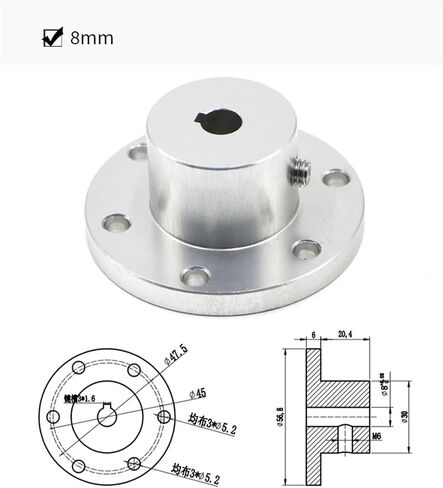 High-Strength Coupler Flange Joint Coupling Keyway 5 6 8 10 12 14 15 16 18 Mm Omni Omnidirectional Wheel 1Pcs(6mm) in Saudi Arabia