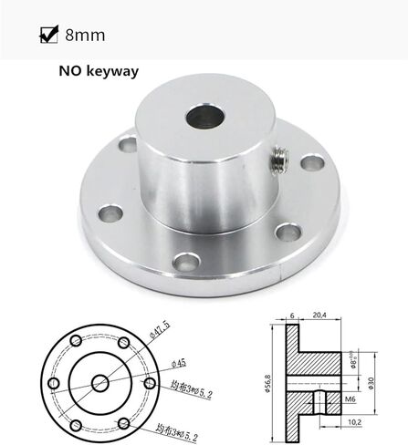 High-Strength Coupler Flange Joint Coupling Keyway 5 6 8 10 12 14 15 16 18 Mm Omni Omnidirectional Wheel 1Pcs(6mm) in Saudi Arabia