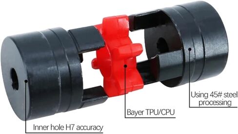 XL1 D40L66 Star Coupler Coupling Quincunx مرنة اقتران اقتران مخلب 45 جولة الصلب XL/مل عزم الدوران كبير الزوجين 1pcs (16-18) in Saudi Arabia