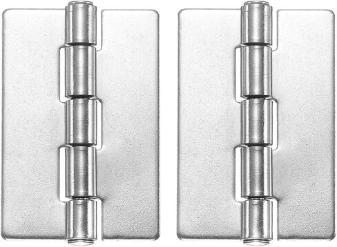 uxcell 2 حزمة مفصلات قابلة لللحام ، 3.5 "× 2.36" × 0.12 "لحام على مفصلات بوت 304 مفصلات معدنية قابلة للطي من الفولاذ المقاوم للصدأ لأبواب المقطورة ، والفضة in Saudi Arabia