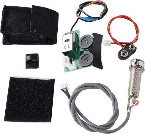 Guitar Tail Nail Pickup, EQ DIY Guitar Accessory Acoustic Guitar Pickup System with Low Battery Indicator Plug and Play Combined Battery Box with Preamplifier for VT1 in Saudi Arabia