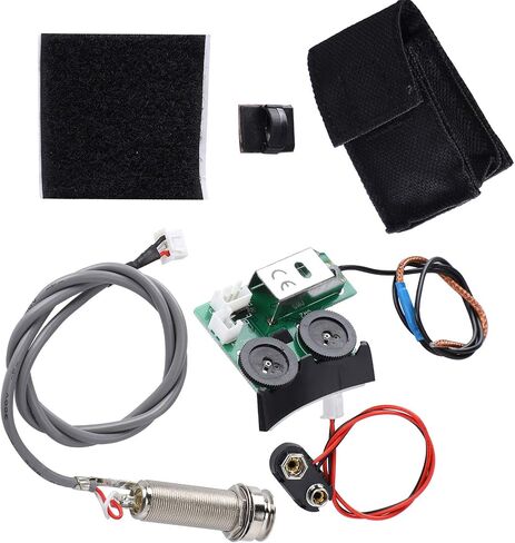 Guitar Tail Nail Pickup, EQ DIY Guitar Accessory Acoustic Guitar Pickup System with Low Battery Indicator Plug and Play Combined Battery Box with Preamplifier for VT1 in Saudi Arabia
