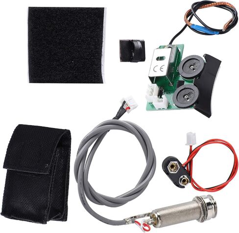 Guitar Tail Nail Pickup, EQ DIY Guitar Accessory Acoustic Guitar Pickup System with Low Battery Indicator Plug and Play Combined Battery Box with Preamplifier for VT1 in Saudi Arabia