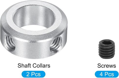 MECCANIXITY Shaft Collar 10mm/ 3/8 Inch Bore Aluminum Set Screw Style Clamping Collars Silver 2 Pcs in Saudi Arabia