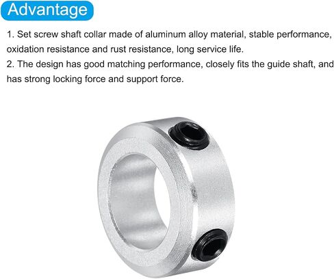 MECCANIXITY Shaft Collar 10mm/ 3/8 Inch Bore Aluminum Set Screw Style Clamping Collars Silver 2 Pcs in Saudi Arabia