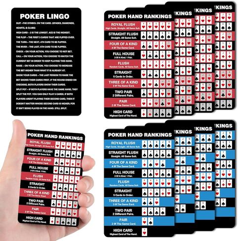 تصنيفات بوكر يدوية الرسم البياني قواعد ورقة الغش بطاقات البوكر اليدين ترتيب بطاقات المبتدئين ورقة مرجعية سريعة ورقة الغش لتكساس عقد in Kuwait