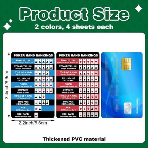 تصنيفات بوكر يدوية الرسم البياني قواعد ورقة الغش بطاقات البوكر اليدين ترتيب بطاقات المبتدئين ورقة مرجعية سريعة ورقة الغش لتكساس عقد in Kuwait