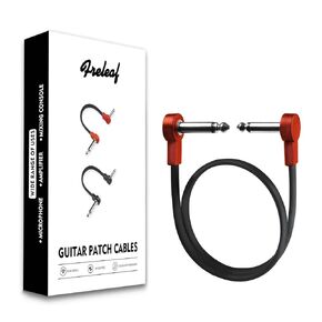 3IN Flat Guitar Patch Cables, Noise Free, Save Space, 1/4" TS Right Angle for Guitar Effect Pedals, 3IN 4 Pack, Red in Kuwait