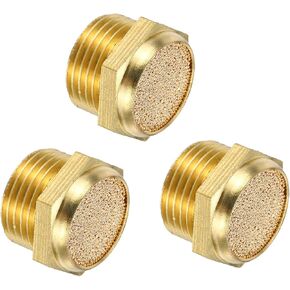 MECCANIXITY 3PCS Pneumatic Exhaust Muffler, g 3/8" Thread Male Sintered Bronze Muffler Air Line Fittings for Pneumatic Tools and Industrial Machinery in Kuwait
