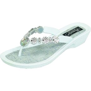 Women's Sea Shell V Thong Sandal (10, Black) in Saudi Arabia
