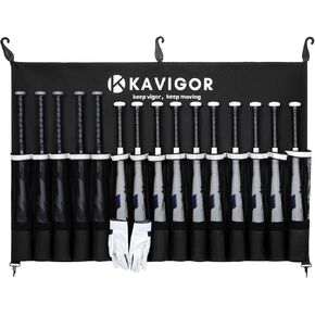 15-Bat Baseball/Softball Dugout Organizer - 900D Military-Grade Fabric & Reinforced Hooks, Holds Bats/Gloves on Fence in Kuwait