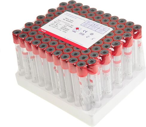 Veterinary Lab Vacuum Blood Collection Coagulation Tubes No Additive Tube Blood Collection Tube Pet Supplies, 5ml Red 100pcs in Kuwait