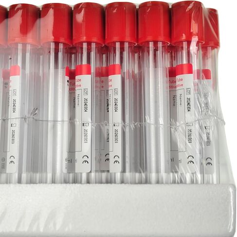 Veterinary Lab Vacuum Blood Collection Coagulation Tubes No Additive Tube Blood Collection Tube Pet Supplies, 5ml Red 100pcs in Kuwait